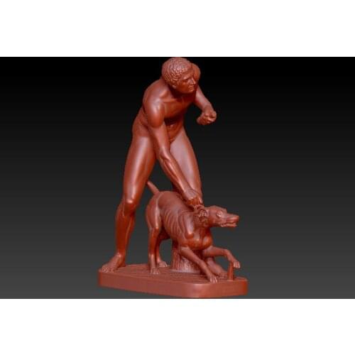 Hunter and dog 3d model for cnc router carving artcam 3d printers 3d file in STL file format