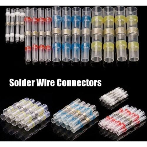 50/25PCS Waterproof Solder Seal Sleeves Heat Shrink Butt Wire Connectors Electrical Cable Splice Tinned Terminals 26-10AWG