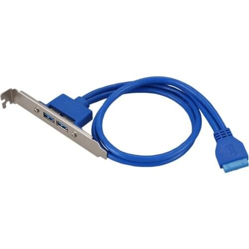 50cm 20 Pin Header Cable to USB 3.0 Type A Female PCI Bracket