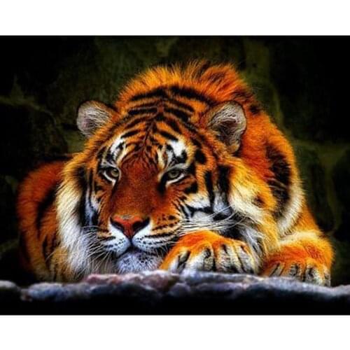 5D DIY Diamond Painting -Golden tiger- Cross Stitch Mosaic 3d Embroidery rhinestone Home wall sticker decoration