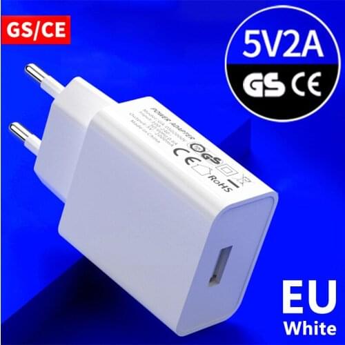 5V2A EU specification plug Single USB mobile phone universal fast charger for iphone and android phones