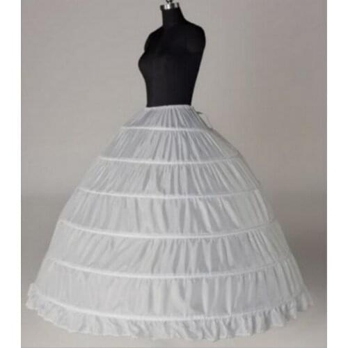 6 Hoop Crinoline Gown Petticoat Underskirt Slip Wedding Bridal Dress 2023