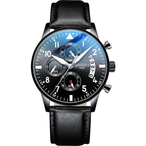 Jenises Luxury Brand Waterproof Business Quartz Watch Men Top 6 Points Luminous Mens Casual Watches Hot Mens Clock Watch Man