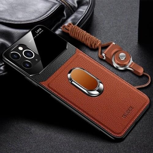 PU Leather Phone Case For iPhone 11 / 12 Pro / Por Max / Mini For Samsung S21 / Plus / Ultra Anti-fall Bracket Protective Cover