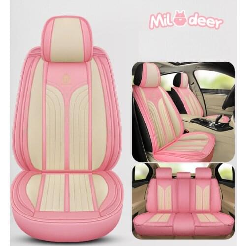 Car Seat Cover Front/Rear Vehicle Cushion Not Moves Universal Pu Leather Pink/Green Non-Slide For Benz S Class Y4 X45