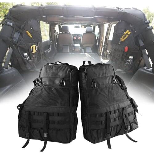 Chuang Qian 2X Roll Bar Storage Bag with Multi-Pockets Saddlebag Organizers Cargo for Jeep Wrangler JK TJ LJ & Unlimited 4-Door