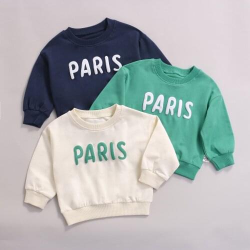 Kids Toddler Letter Patterns Sweatshirt Round Neck Long Sleeve Blouse Pullover Tops for Spring Fall 1-4 Years