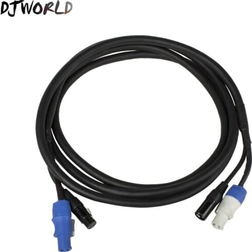 Djworld Free Shipping 3 Meters/ 2 Meters Length Combination Powercon Plug DMX Signal Line Power Line Light Accessories For Stage