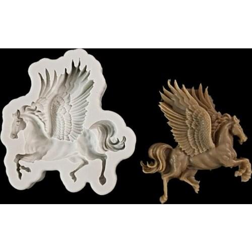 Pegasus Horse Modeling Silicone Mold Handmade Soap Clay Mold Decorative Cake Mold Sugarcraft Chocolate Baking Tool LTY-0219