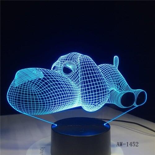 Dog Lamp 3D Night Light Kids Toy LED 3D Touch Table Lamp 7 Colors Flashing LED Light Christmas Decorations for Home AW-1452
