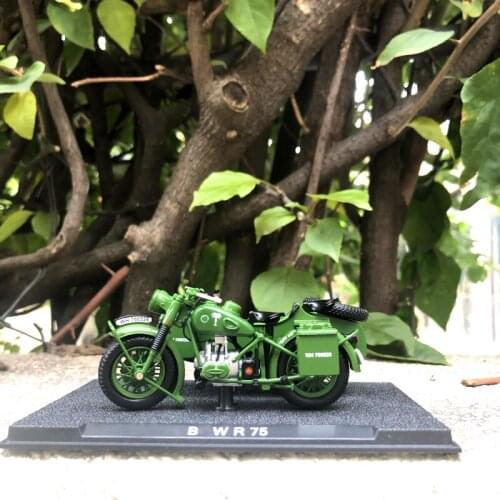 Diecast 1/24 Atlas Yangtze River 750 Prototype R75 Side Three-wheeled Motorcycle Simulation Alloy Car Model Boy Toy Gift Hot