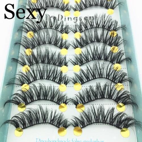 LTWEGO Lashes Handmade 3D Soft Mink Hair False Eyelashes Crisscross Wispy Fluffy Lashes Extension Eye Makeup Tools #3D-71