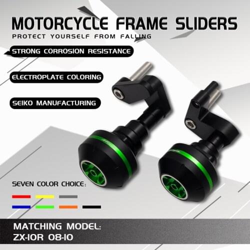 Motorcycle CNC Crash Pad Frame Slider Protection Guard For ZX10R ZX-10R 08 09 10 2008 2009 2010