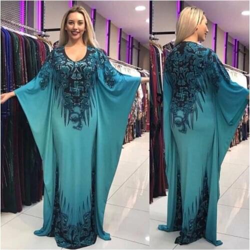 Ramadan Muslim Women Dress Batwing Sleeve Maxi Print Bazin Dashiki Africa Clothing Robe Africaine Party Islamic Kaftan Vestidos