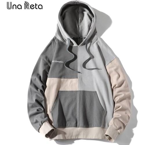 Una Reta Men Sweetshirts Fashion New Men Clothing Hip-Hop Hoodies Casual Men Patchwork Tracksuit Harajuku One Piece Hoodie