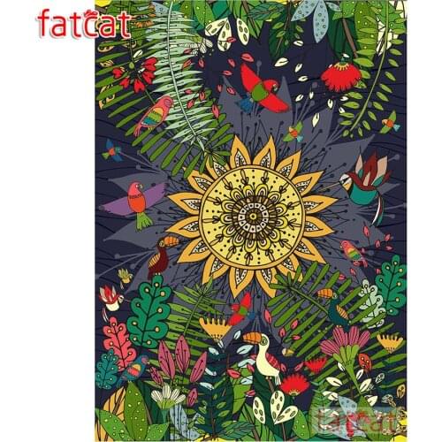 FATCAT 5d diy diamond painting abstract sun flower and bird full square round drill diamond embroidery sale home decor AE2202