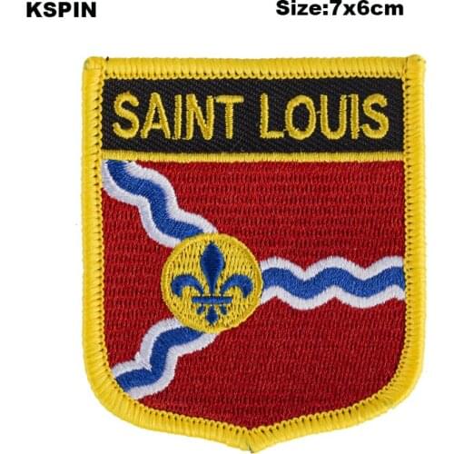 Saint Louis Shield Shape Flag patches embroidered flag patches