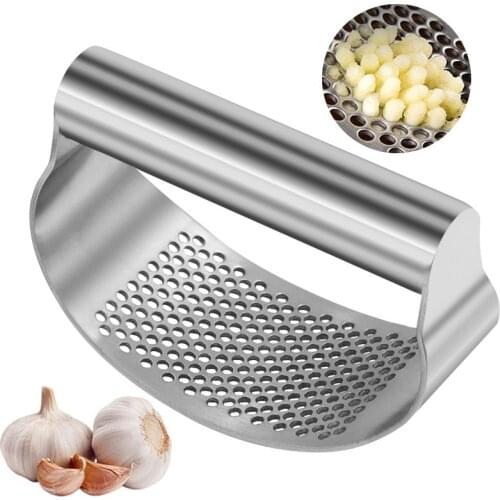 Stainless Steel Garlic Press Garlic Chopper, Hand Held Garlic Crusher for Nuts & Seeds Professional Garlic Mincer & Ginger Press