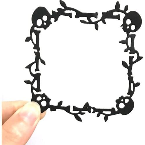 New Halloween Skull Lace Frame Metal Cutting Dies Decorative Scrapbooking Steel Craft Die Cut Embossing Paper Cards Stencils