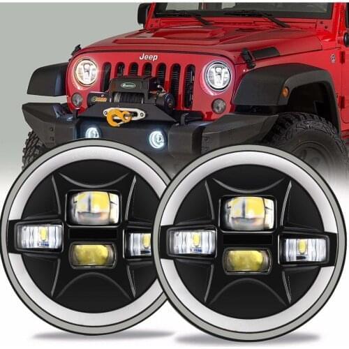 NEW headlight KIT RH and LH LED 7 "BI-LED ANGEL RENEGADE STYLE white and orange LED for arrow