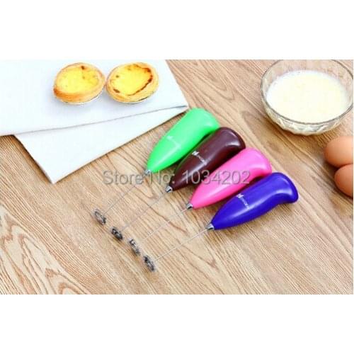 Wholesale 50pcs/lot Flexible Electric Handle Coffee Milk Egg Beater Whisk Frother Crack Mush Free Shipping