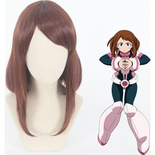 1pcs Anime My Hero Academia Cartoon OCHACO URARAKA Wig Synthetic Hair Cosplay Costume Prop Decor Women Girl Gift Hot