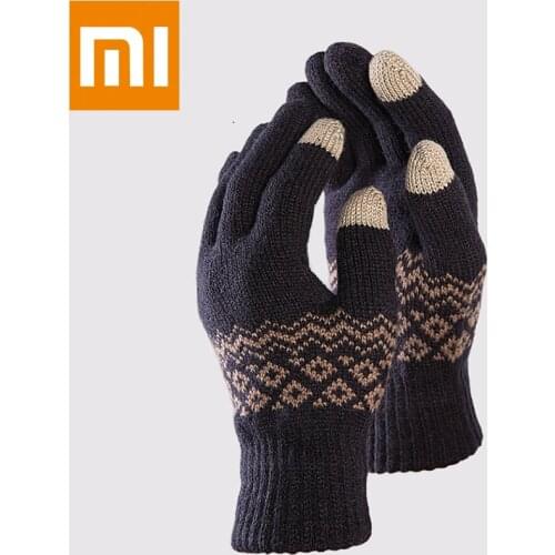Xiaomi Mijia youpin FO 1 Pair Touch Screen Gloves Winter Warm Velvet Cycling Motorcycle Glove Full Finger Gloves