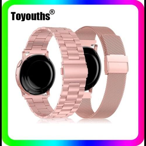 Toyouths Stainless Steel Strap for Samsung Active 2 40mm 2 Pcak Metal Watch Strap for Samsung Galaxy Watch 3 41mm Wrist Band