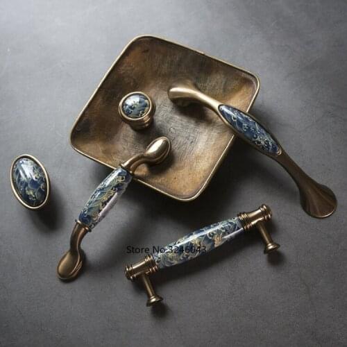 American Drawer Cabinet Wardrobe Handle European Pastoral Modern Simple Shoe Cabinet Door Wine Cabinet Furniture Ceramic Handle