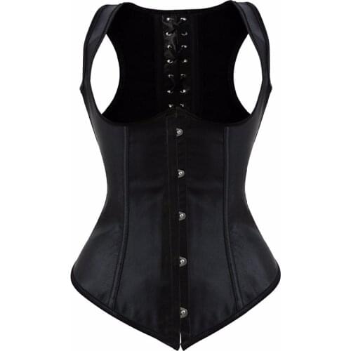 Sexy underbust corset bustier pattern plus size corset push up shoulder straps shapewear vest top waist cincher black basques