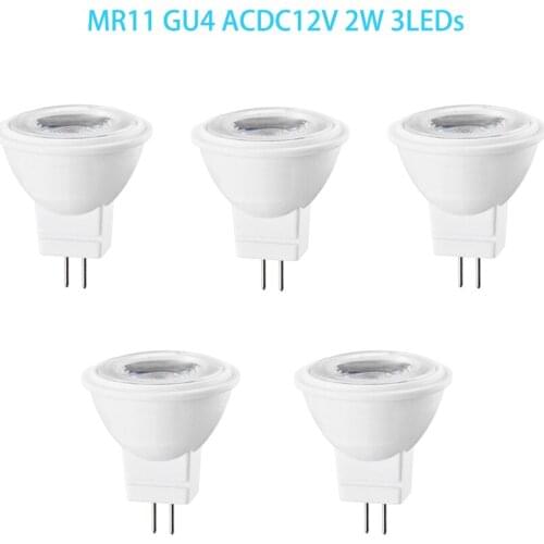 MR11 LED Bulb 2W 3LEDs Mini Super Bright LED Spotlight 12V 2835 SMD Energy Saving GU4 LED Down Light Replace Halogen Lamp 5PCS