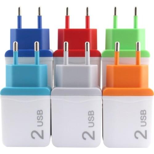 DC 5V 2A Power Supply USB Adapter Universal 5 Volt 2A 2 Ports Travel USB Mobile Phone Charger Adapter EU Converter AC 220V TO 5V