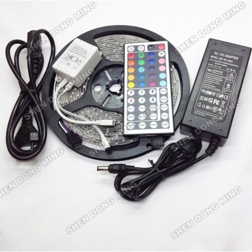 Waterproof IP65 RGB LED light Neon Light Magic Color LED Strip 3528 SMD 5M 300LEDs + 44Key Remote Controller + 3A Power Supply