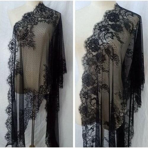 High-quality Mesh Is Soft and Skin-friendly Bilateral Flower Eyelashes Lace Clothing Wedding Veil DIY Materials RS3254