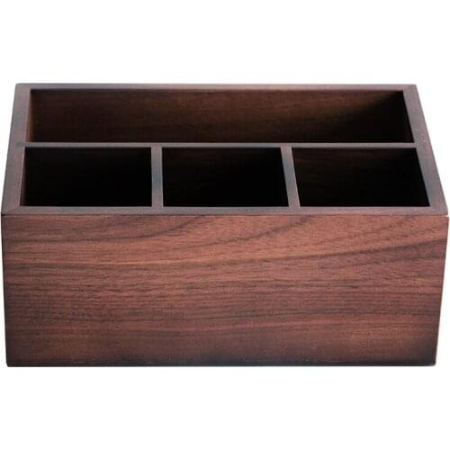 Solid Wood Storage Box Home Living Room Coffee Table Desktop Finishing Mobile Phone Remote Control Storage Rack