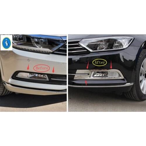Yimaautotrims For Volkswagen Passat B8 2016 2017 2018 Stainless Steel Accessories Front Fog Light Lamp Frame Cover Trim 2 Piece