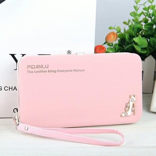 Easy Sweet Temperament Womens Long Purses Iron Edge Hand Rope Mobile Phone Bit Coin Purses Credit Cards Holders Clutch Wallets