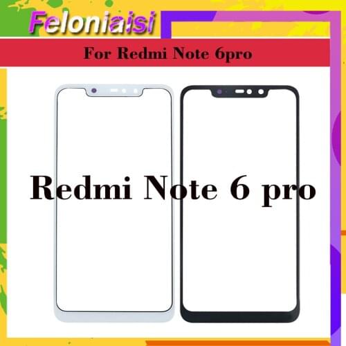 10Pcs/lot For Xiaomi Redmi Note Note 6 PRO 6Pro Touch Screen Panel Front Outer Glass Lens Touchscreen NO LCD Without Digitizer