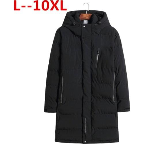 12XL 10XL 8XL 6XL New Clothing Jackets Business Long Thick Winter Coat Men Solid Parka Fashion Overcoat Outerwear Plus big size