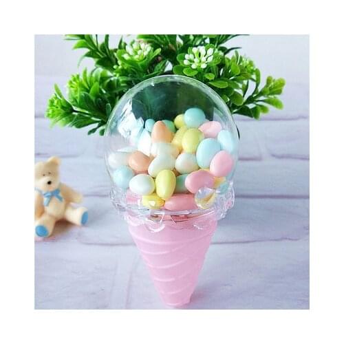 24PCS/set Creative Ice Cream Shape Plastic Candy Box Cute Birthday Party Weedding Supplies Shower Personality Gift Chocolate Box