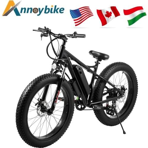 26 inch 30km/h 48V350W500W Electric Bicycle Snow Bike Fat Tire 40-50km Motorcycle Ebike 26*4.0 Tyre Model Lithium Battery 12A