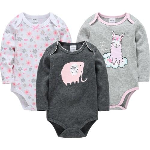 Toddler Baby Girl Jumpsuits Bodysuit Roupas Bebe De Newborn Baby Girl Clothes Long Sleeve Cotton 3PCS Baby Underwear Pajamas