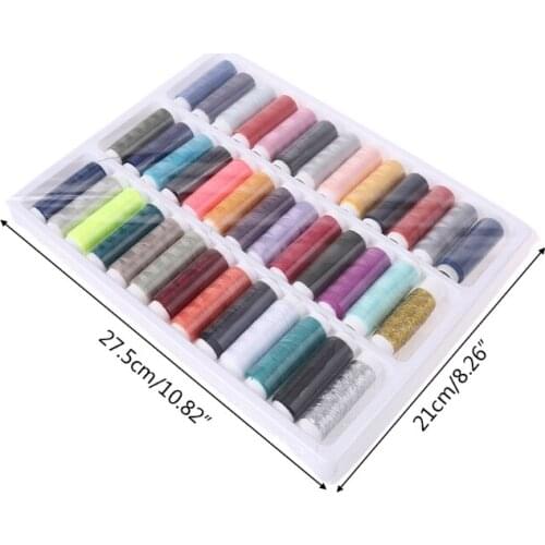 39pcs Assorted Colors Polyester Bobbin Thread Yard Spools for Hand Sewing Machine Embroidery Quilting Stitching