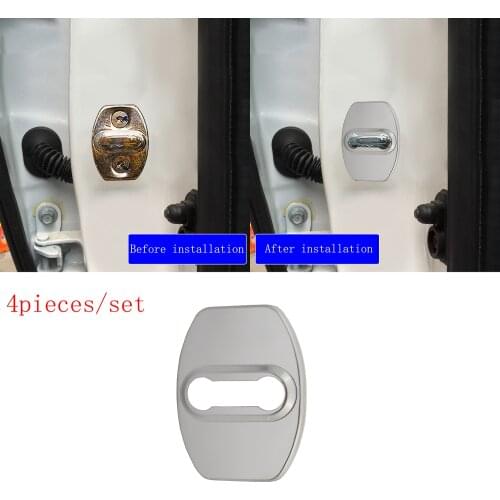 4 pcs silver Stainless Steel Car Door Lock Protective Buckle Cover case for Buick LaCrosse Envision Regal