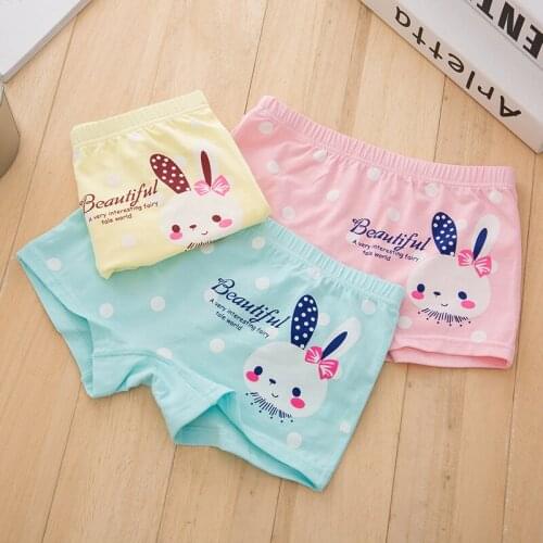 5pc/lot Cute Cartoon Boxer Kids Underpants Childrens Underwear Girls Baby Organic Cotton Pants Suit 2-10 Years