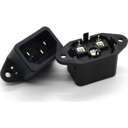 5Pcs/lot UL/VDE/CQC/KC certification IEC 320 C14 Vertical 3Pins Male Plug Panel Power Inlet Sockets Connectors AC 125V15A DB-14