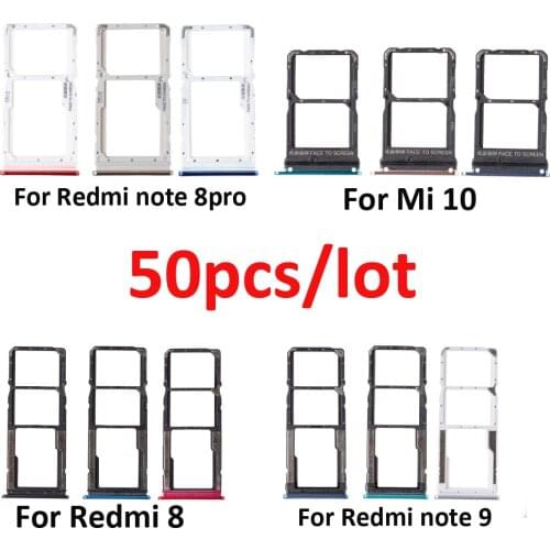 50pcs/lot NEW Micro Nano SIM Card Tray Holder Repair For Xiaomi Redmi 8 Note 8pro note 9 SIM Card Adapter Socket For Xiaomi 10