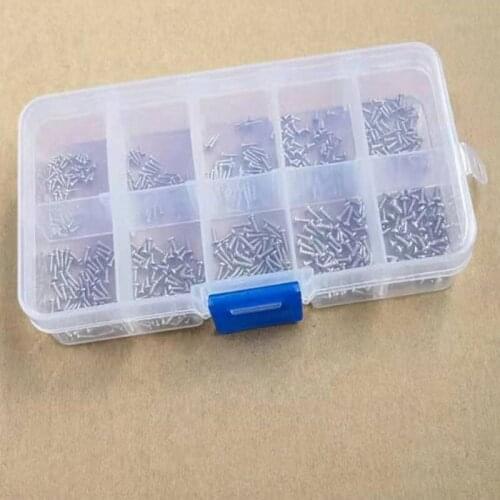 500/set M1 M1.2 M1.4 M1.7 nickel plated Mix Phillips Head Micro Screws Round Head Self-tapping Electronic Small Wood Screws Kit