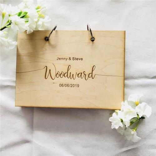 A4 A5 Size Modern Wedding Guest Book Wooden Wedding Guest Book Wooden Guestbook livre d'or Personalised Guest Book