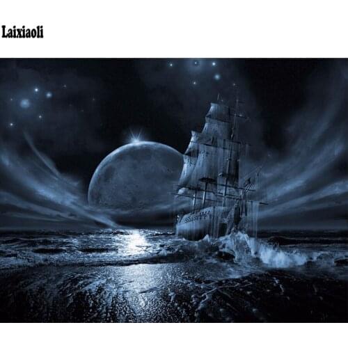 Diamond painting sailing boat on the sea,full square diamond painting rhinestone,ship,5d diy diamond embroidery mosaic Caribbean